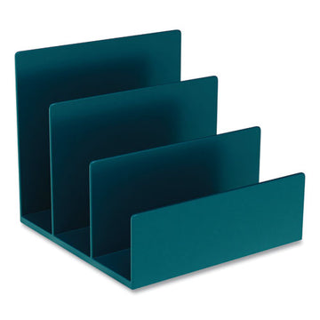 TRU RED™ Plastic Incline Mail Sorter, 3 Sections, Letter Size Files, 6.3 X 6.3 X 5.5, Teal freeshipping - TVN Wholesale